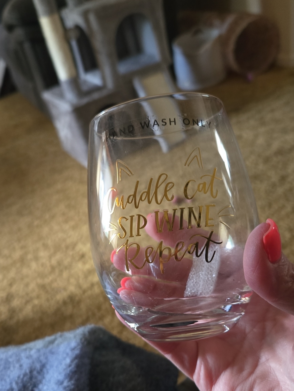 Primitive Matte Black Stemless Wine Tumbler with Blush Label